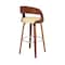 Armen Living Shelly 30" Bar Height Swivel Cream Faux Leather and Walnut Wood Bar Stool LCSHBACRWA30 - alternate 6